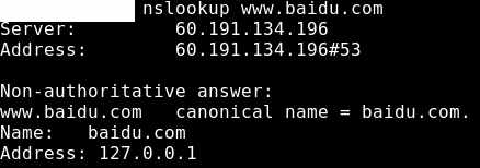 nslookup百度返回结果